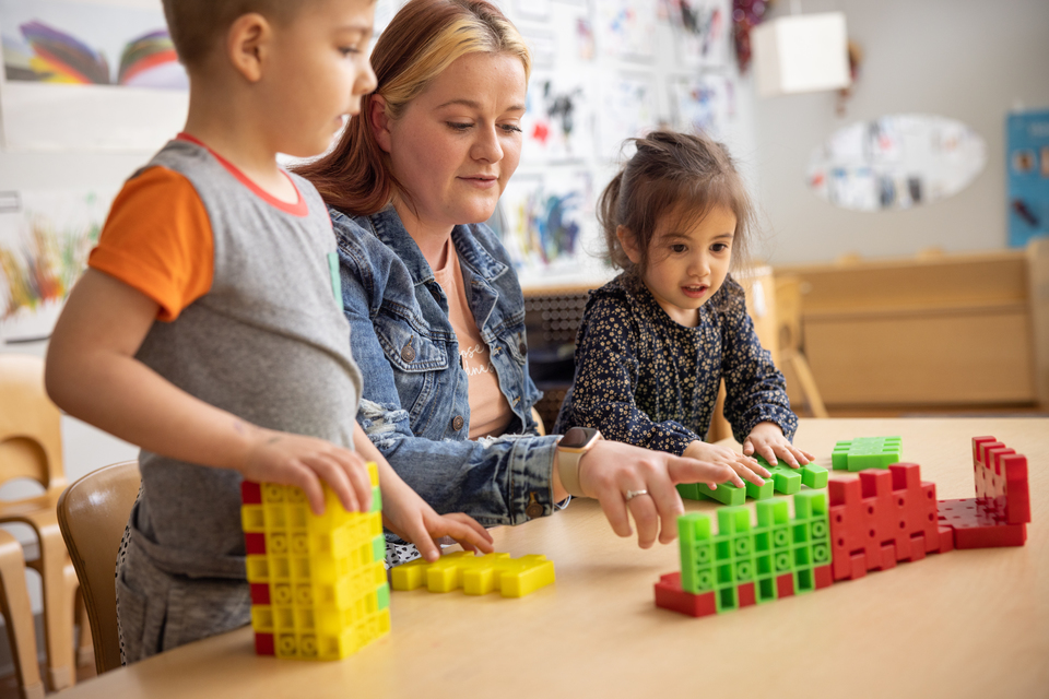 daycare teacher and kids