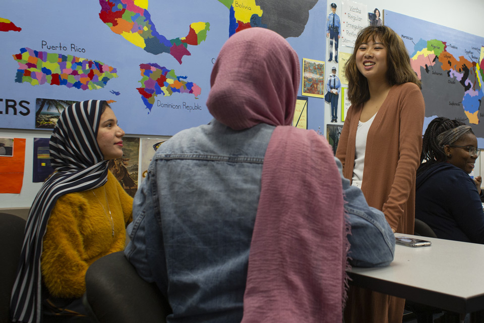 Diverse students in a classroom