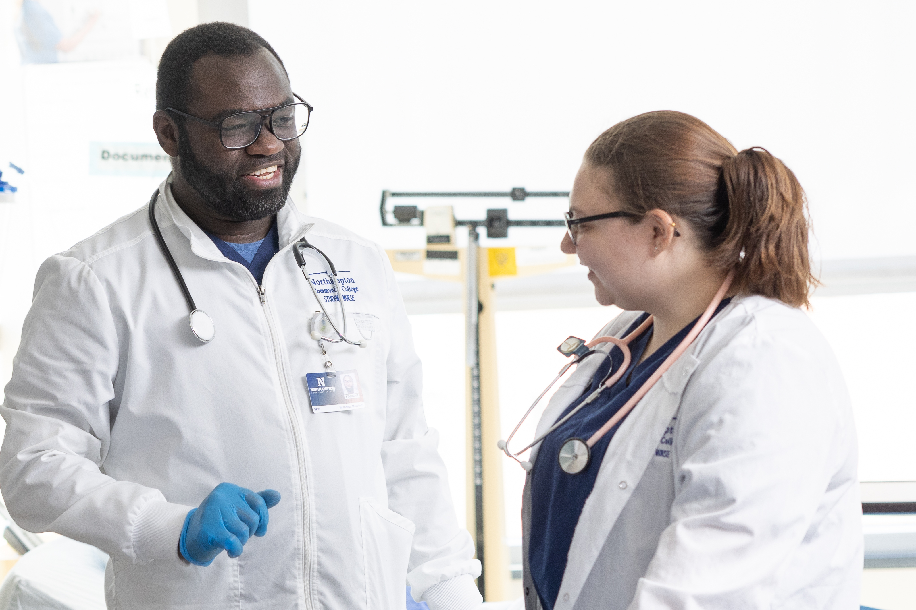 health science students in lab