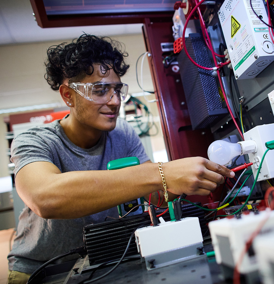 Allen working on wiring